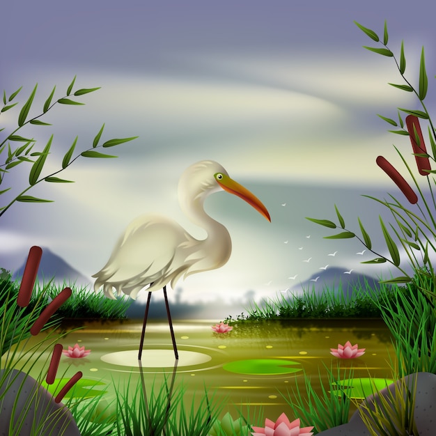 Vector realistic world wetlands day illustration