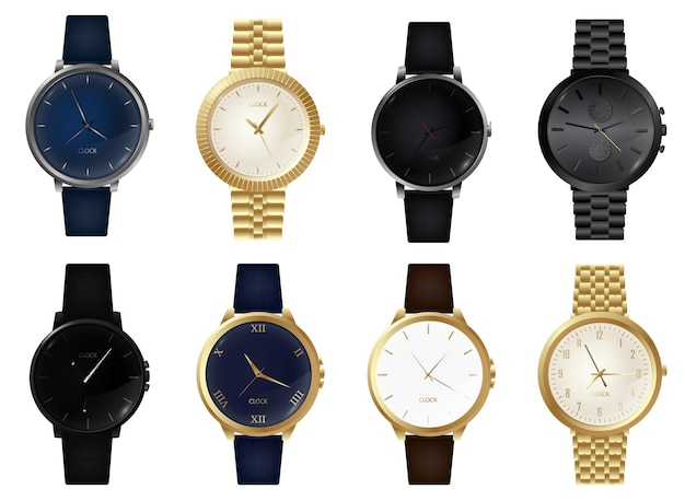 Реалистичные наручные часы с кожаными и металлическими ремнями, классические и современные деловые часы с