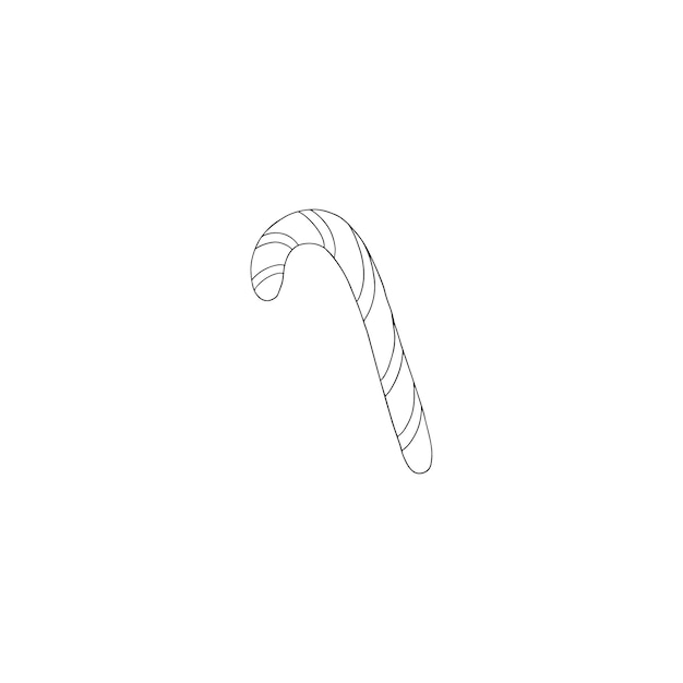Realistic Xmas candy cane. Vector illustration.  Template for greeting card on Christmas.