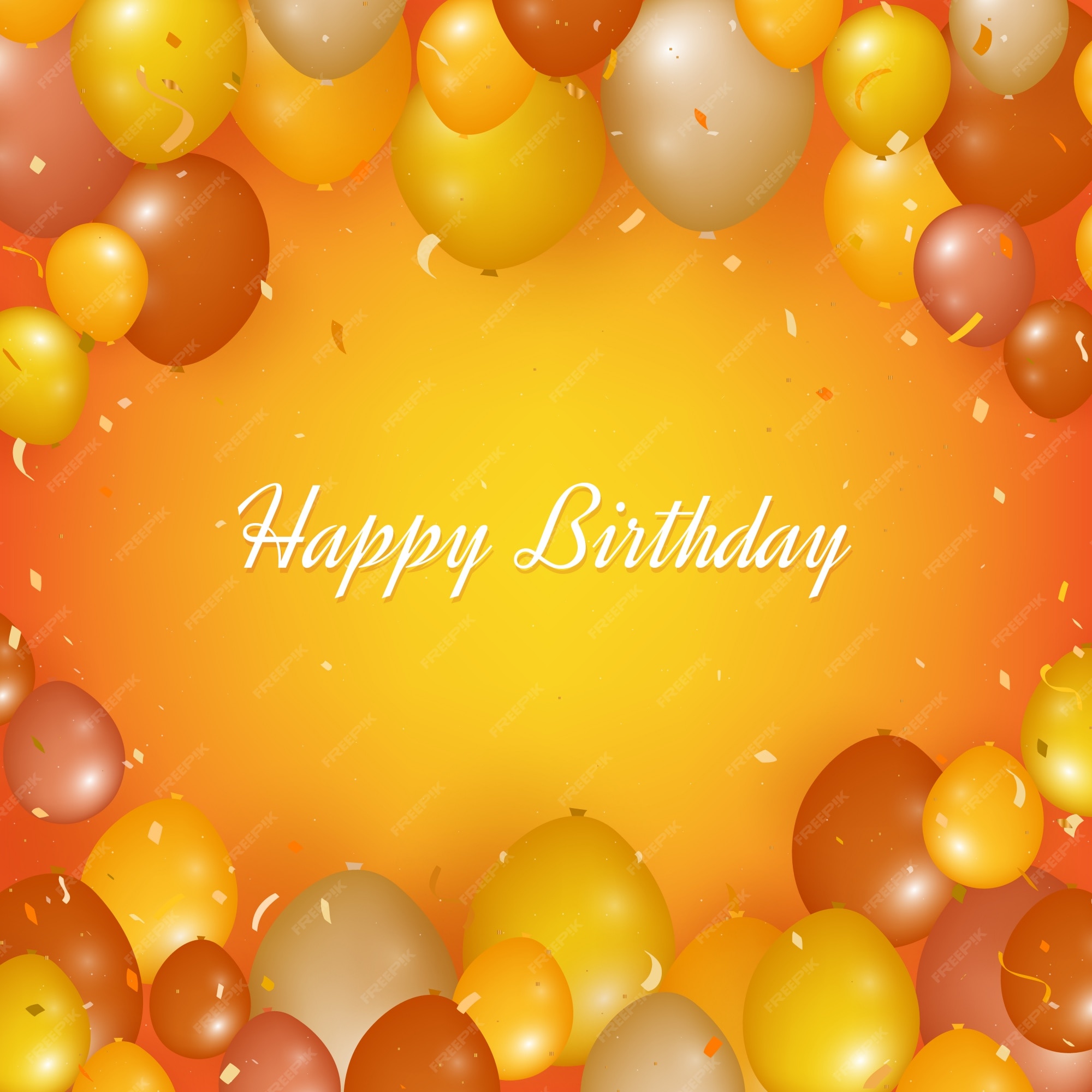 Premium Vector | Realistic yellow happy birthday background