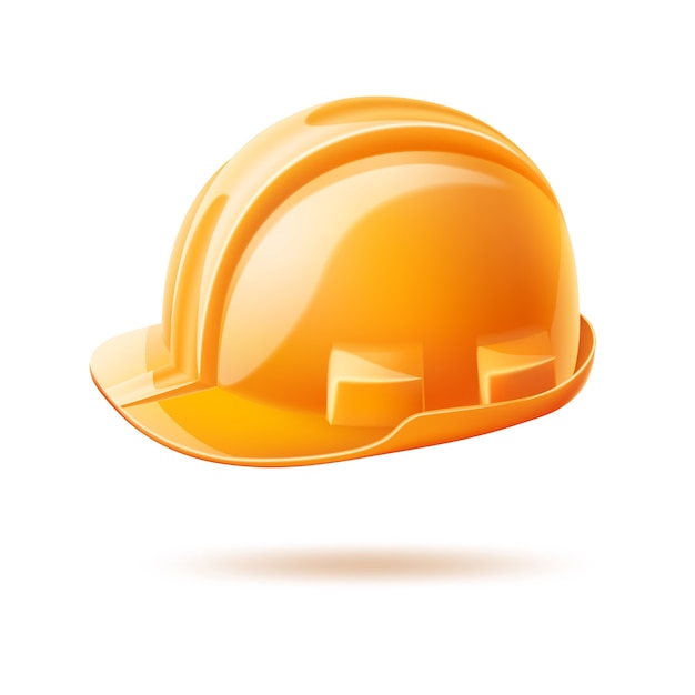 Vector realistic yellow hard hat