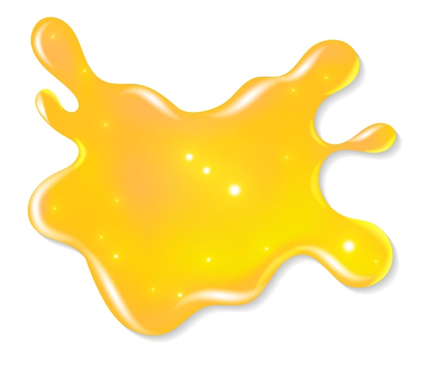 Realistic yellow splash Realistic glitter artistic stain isolated on white background