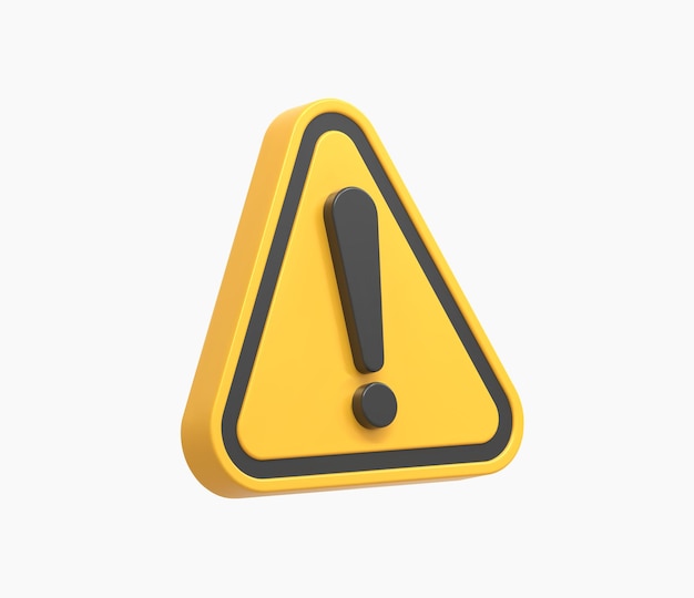 Realistic yellow triangle warning sign vector illustration.