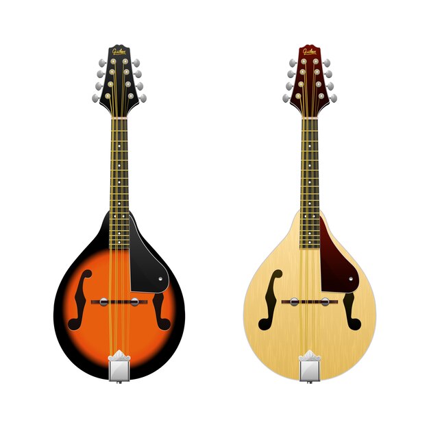 RealisticMandolin, Folk music instrument. Mini-guitar