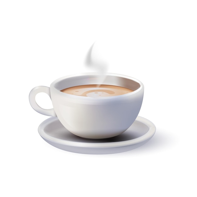 Realistisch 3D koffiekop icoon