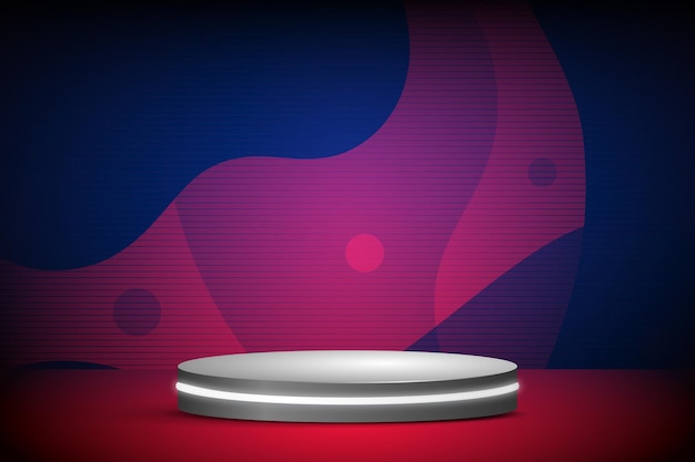 Realistisch 3D-podium met abstracte achtergrond