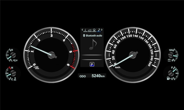 Vector realistisch autodashboard.