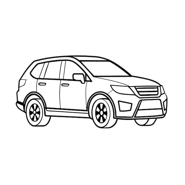 Realistisch concept voor de illustratie van de contourvector van de auto