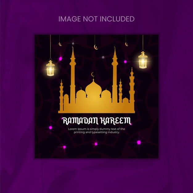 Realistisch cultureel Ramadan-seizoenzegeningsbannerontwerp met gouden kleurvormen