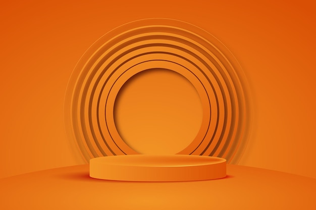Realistisch eenvoudig oranje 3D podium