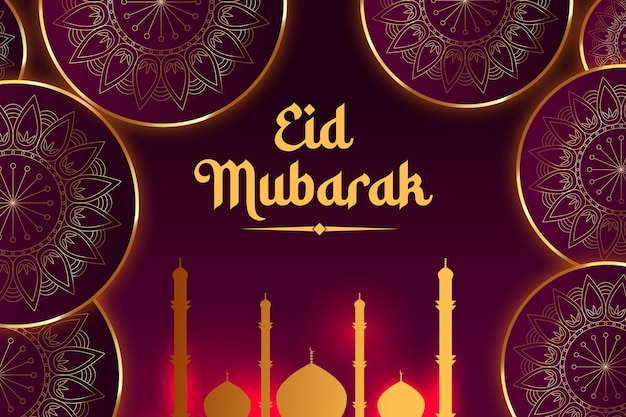 Realistisch eid mubarak achtergrond eid al fitr Vector design