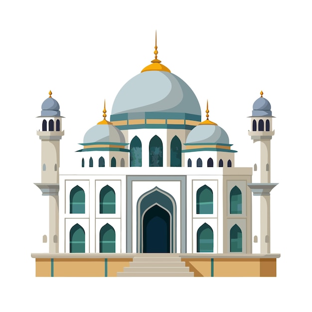 Realistisch en prachtig ontworpen 3D-vectorillustratieconcept van de moskee