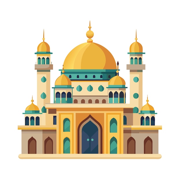 Realistisch en prachtig ontworpen vectorillustratieconcept van de moskee