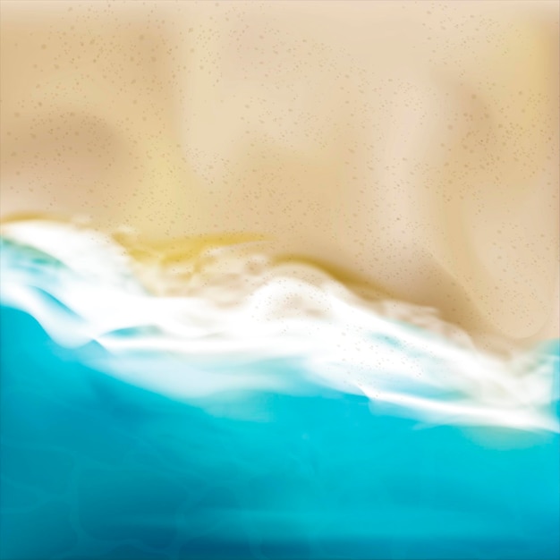 Realistisch gedetailleerd 3D-topbeeld van de zeegolfvector