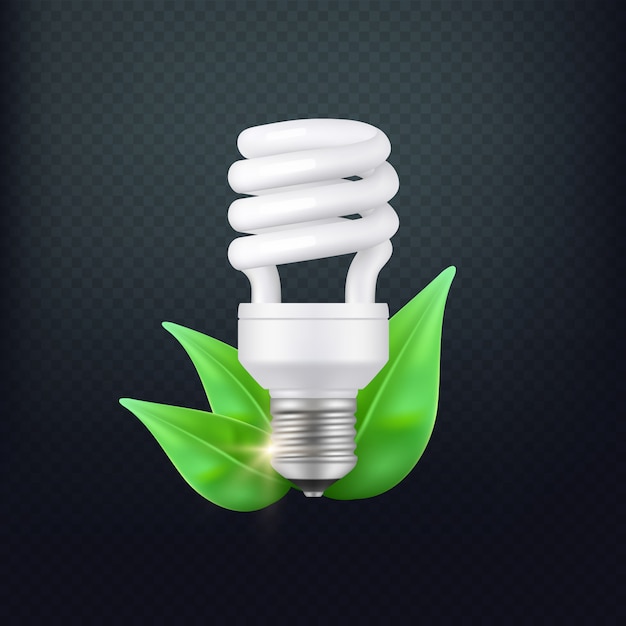 Realistisch geïsoleerd energiebesparend lampconcept