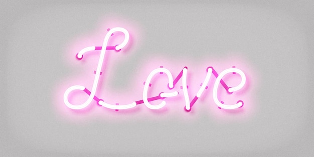 Realistisch geïsoleerd neon teken van Love-logo