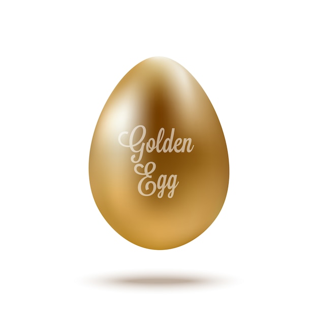 Realistisch gouden ei met tekst. Vector illustratie