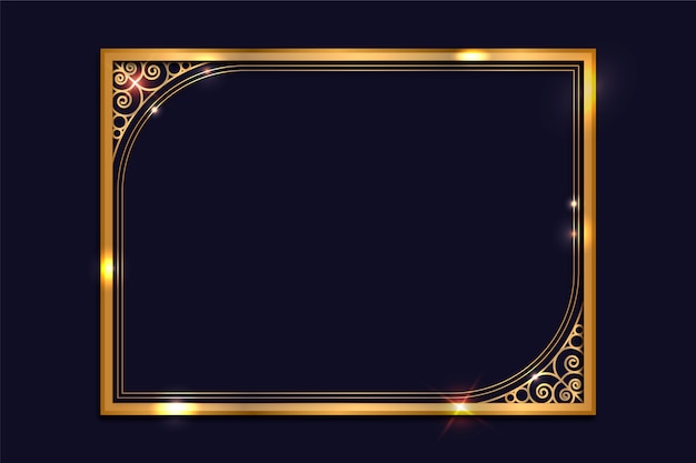 Vector realistisch gouden frame