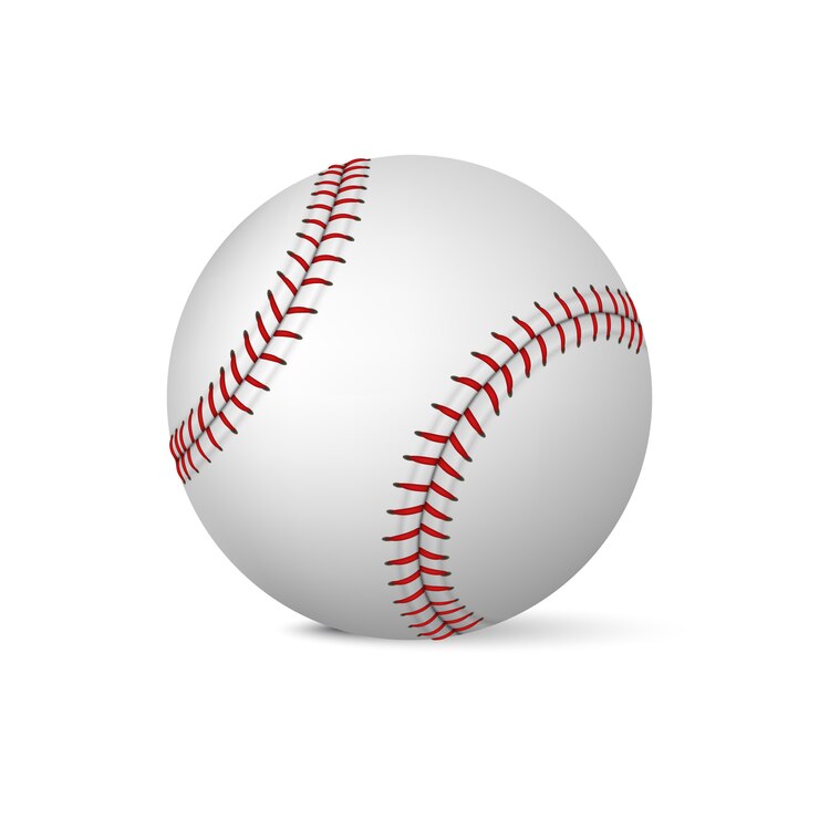 Realistisch honkbal op witte achtergrond. illustratie.