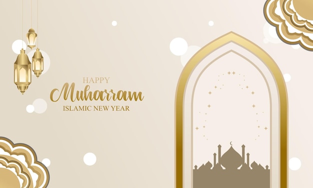 Realistisch islamitisch nieuwjaarsafficheconcept