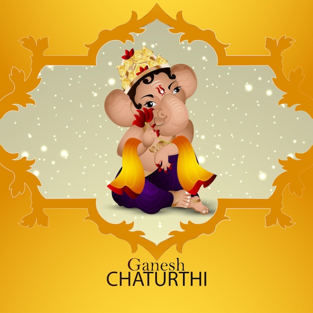 Realistisch karakter van Lord Ganesha voor Ganesh Chaturthi