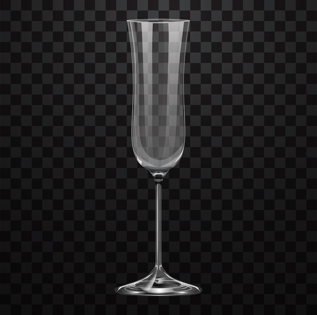 Realistisch leeg champagneglas geïsoleerd op transparante achtergrond