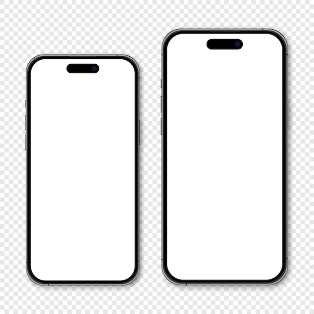 Realistisch model smartphone Smartphone mockup Apparaat vooraanzicht 3D mobiele telefoon met schaduw Vectorillustratie