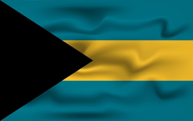 Realistisch ontwerp van de vlag van de Bahama's