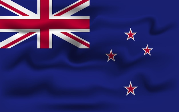Realistisch ontwerp van de vlag van Nieuw-Zeeland
