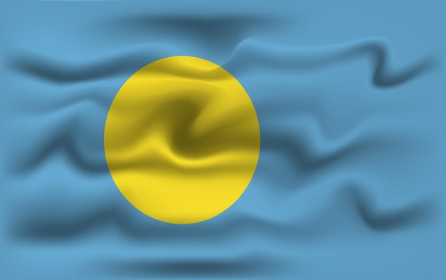 Realistisch ontwerp van de vlag van Palau