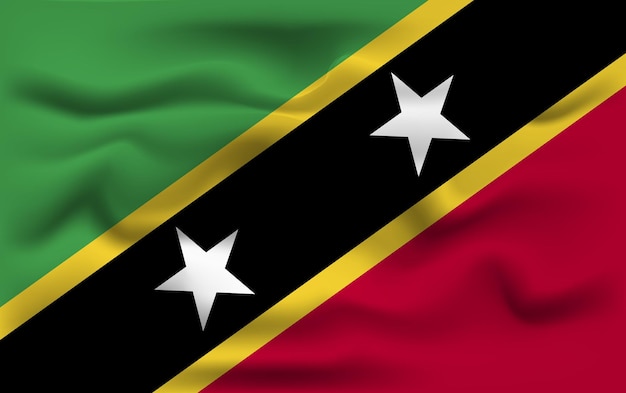 Realistisch ontwerp van de vlag van Saint Kitts