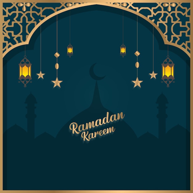 Vector realistisch opvallend ramadan kareem kleurrijk ontwerp