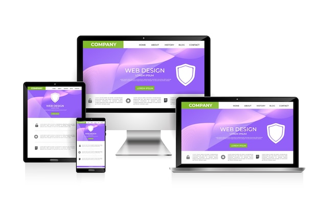 Vector realistisch responsief website-ontwerp