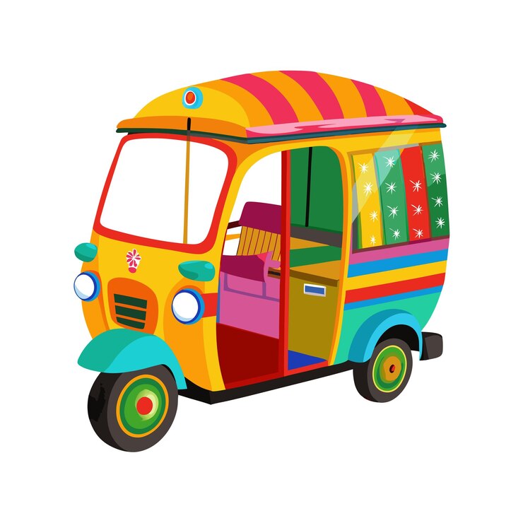 Vector realistisch rickshaw vector illustratie concept