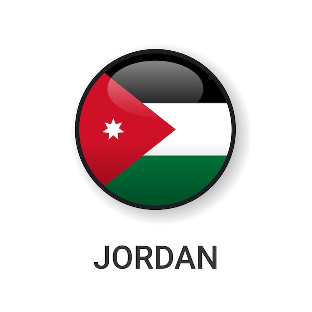 Realistisch ronde jordan flag icon vector geïsoleerd op een witte achtergrond voor sport match icon