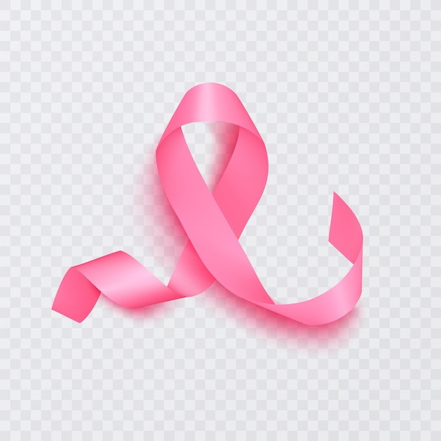 Realistisch roze lint, symbool voor borstkankerbewustzijn
