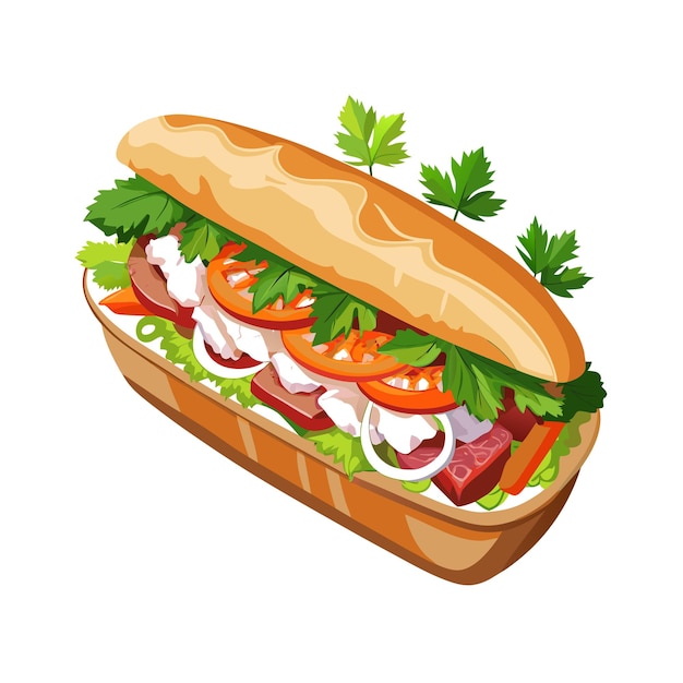 Realistisch Sandwich-vector-illustratieconcept