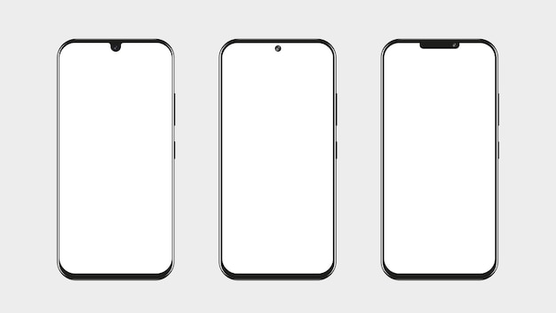 Realistisch smartphonemodel met het witte scherm