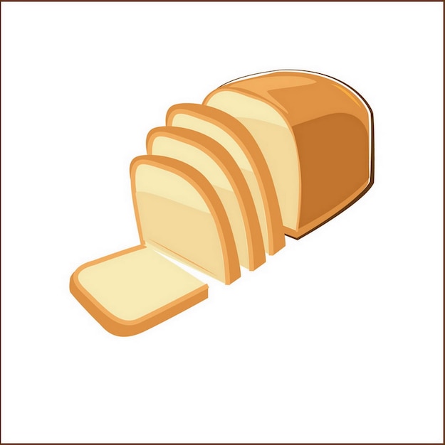 Realistisch sneetje wit brood sneetje zoet brood ontbijt illustratie tekening ontwerp