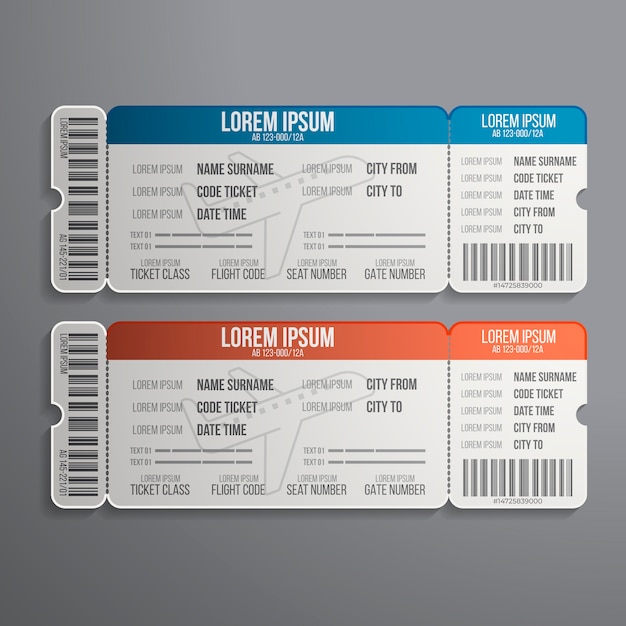 Realistisch ticket mockup-ontwerp