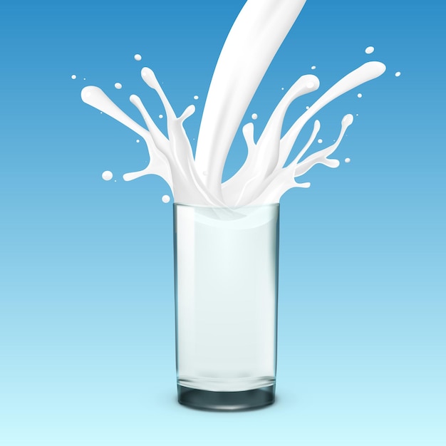 Realistisch transparant glas met melkspatten