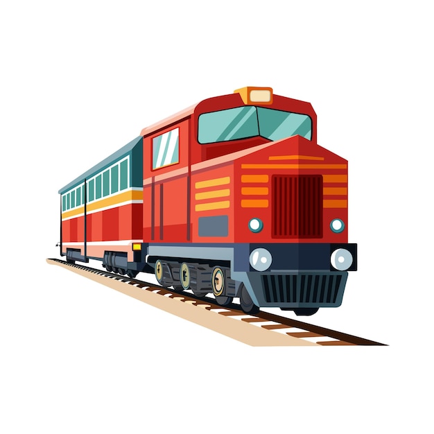 Realistisch treinvectorillustratieconcept