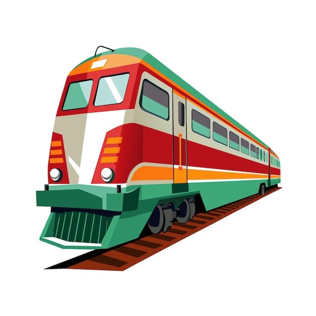 Realistisch treinvectorillustratieconcept