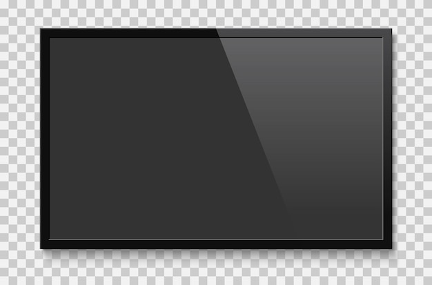 Vector realistisch tv-scherm. leeg televisie lcd-paneel mock up. geïsoleerde vectorillustratie.