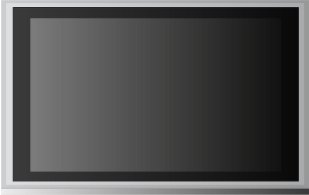 Vector realistisch tv-scherm. modern stijlvol, zwart paneel. grote lay-out van een computermonitor. vectorillustratie op een witte achtergrond.