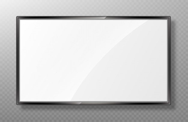 Realistisch tv-schermmodel. modern lcd-paneel geïsoleerd op transparant