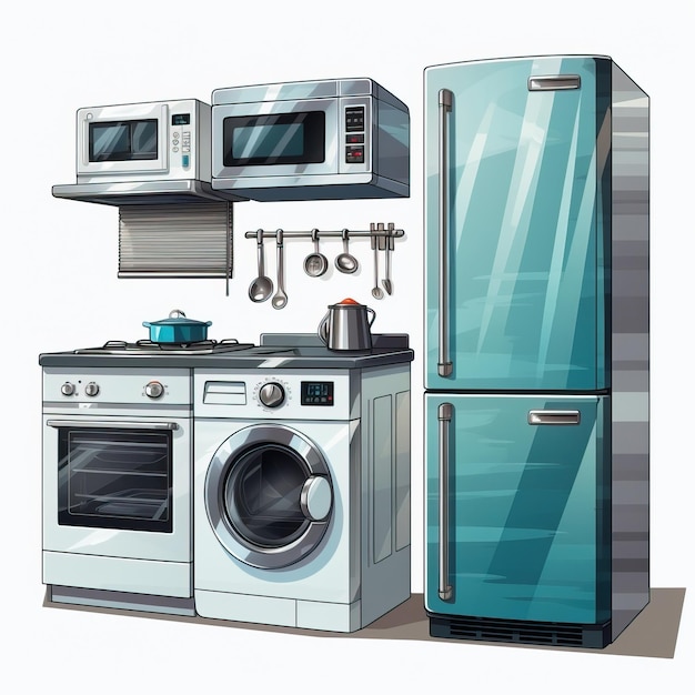 Realistisch Vector Appliances Design op witte achtergrond