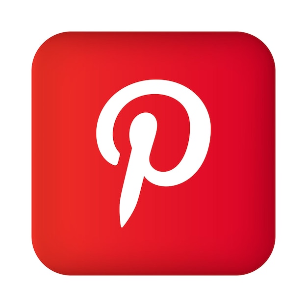 Realistisch vierkant met pinterest-logo