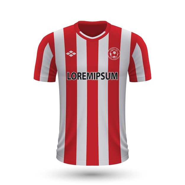 Realistisch voetbalshirt Brentford 2022, jersey sjabloon voor footb