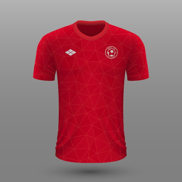 Realistisch voetbalshirt, canada jersey sjabloon voor voetbaltenue.